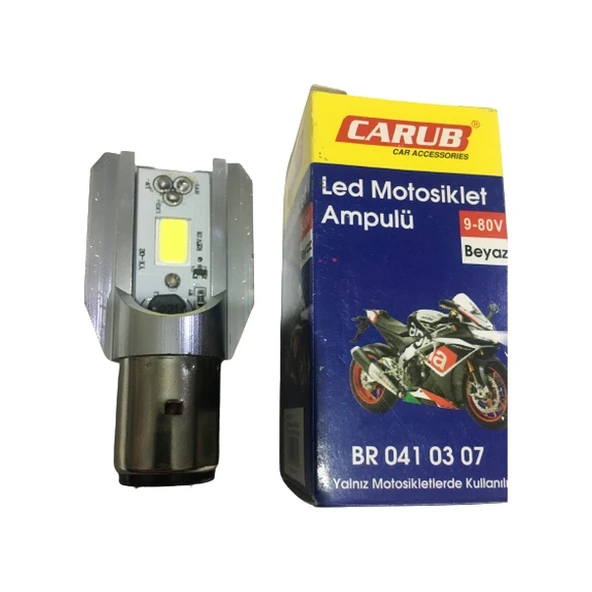 Motosiklet BA20D Dc 12-60 V 12 W 6500K Cob LED Uzun / Kısa Işık Far Ampul Beyaz (Bosch Tipi) - Resim 3