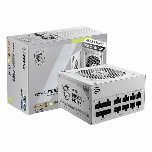 MSI MAG A850GL PCIE5 White 850W 80+ Altın Modüler Güç Kaynağı ürün görseli 1