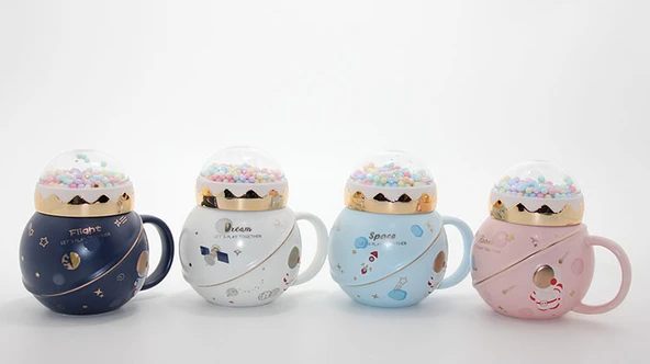 Üstü Renkli Toplu Porselen Kupa Bardak ürün görseli 1