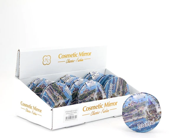 Taşlı İstanbul Tasarımı El Aynası İnce Model 1 ürün görseli 1