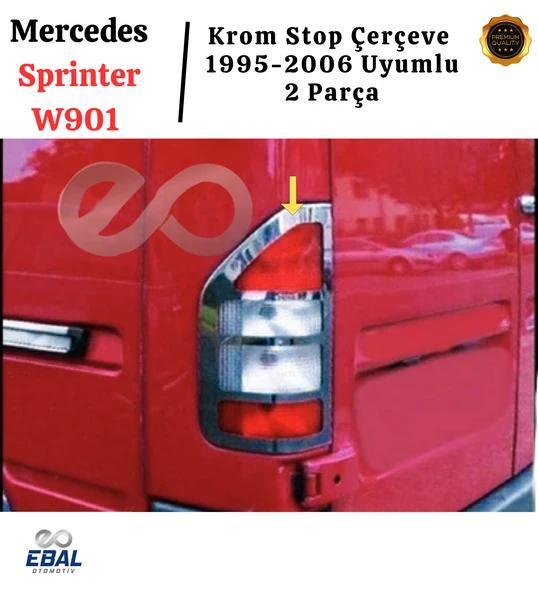 Mercedes Sprinter W901 Uyumlu Krom Stop Çerçeve 2 Parça 1995-2006 Arası Paslanmaz Çelik - Resim 5