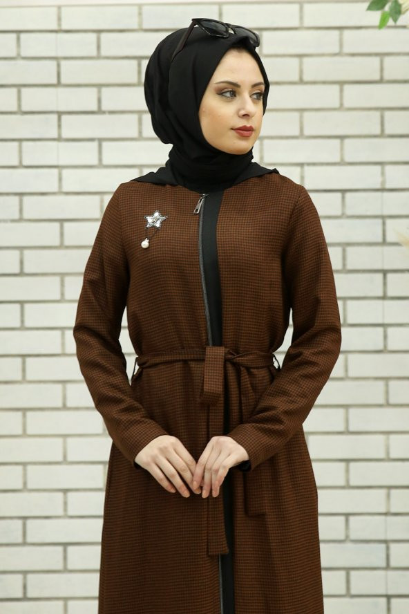 Yaka Detaylı Kap - Taba - 2