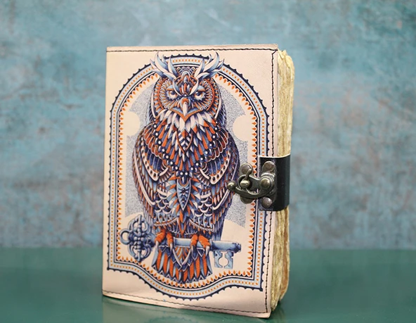 Baykuşlu Deri Defter Model 3 ürün görseli 1