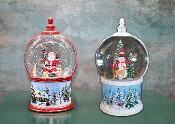 Kardan Adam Ve Noel Babalı Işıklı Müzikli Kar Küresi ürün görseli 1