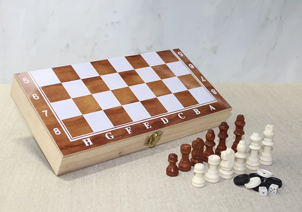 Ahşap Kutulu Satranç Model 2 ürün görseli 1