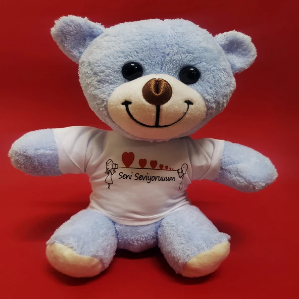 Seni Seviyorum Tişörtlü Peluş Ayıcık ürün görseli 1