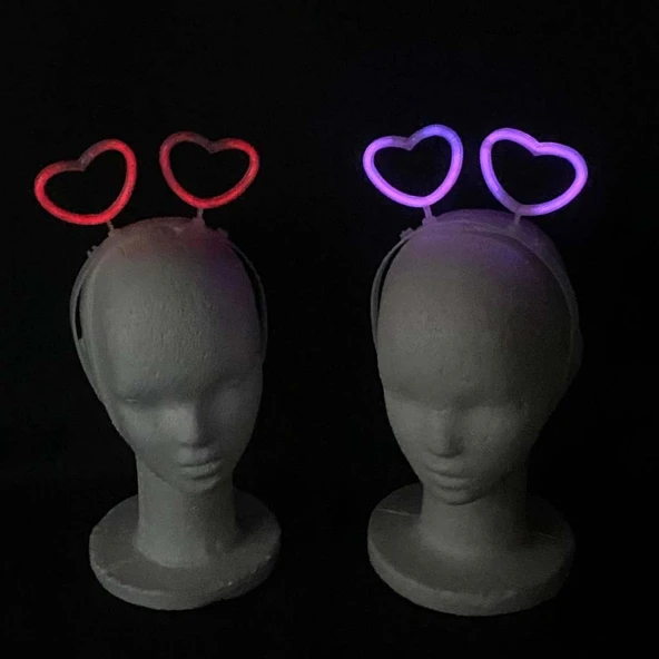 Glow Stick Karanlıkta Yanan Fosforlu Kalp Taç 12 Adet - Resim 3