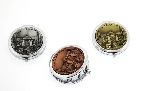 Metal Ayasofya Kabartmalı El Aynası ürün görseli 1
