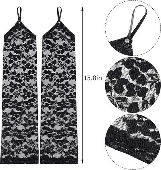 Parmak Askılı Zarif Dantel Eldiven - Resim 4