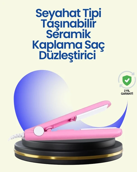 Hafif ve Taşınabilir Seramik Kısa Saç Maşası – Seyahate Uygun Ergonomik ve Güvenli Tasarım ürün görseli