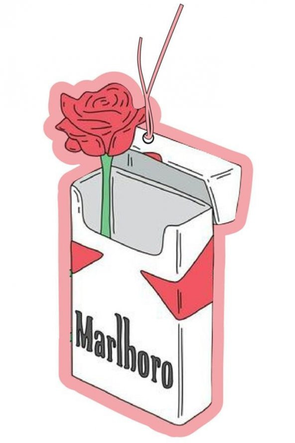 Mad Accessories Marlboro Gül Cartoon Tasarımlı Parfüm Esanslı Baskılı Dekoratif  Oto Araç Kokusu