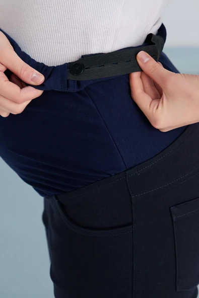 IŞŞIL 5034-Bilek Boy Pamuk Lycra Hamile Dar Paça Pantolon - 12