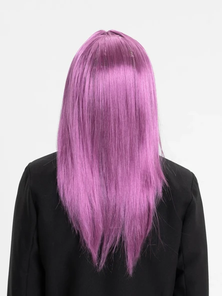 Rose Pembe Düz Kesim Peruk - 2