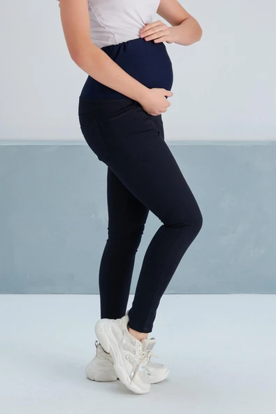 IŞŞIL 5034-Bilek Boy Pamuk Lycra Hamile Dar Paça Pantolon - 11