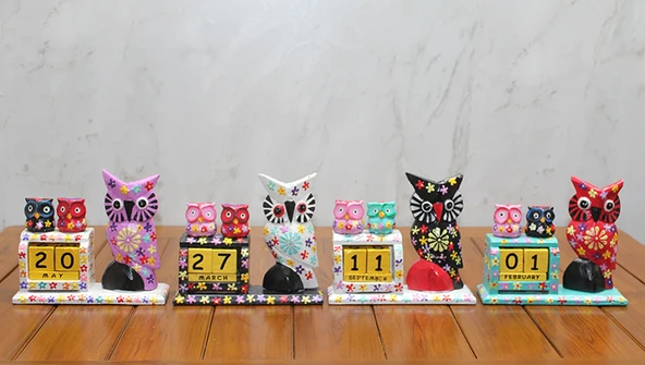 Ahşap Tekli Baykuş Takvim ürün görseli