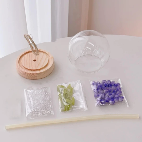 LED Işıklı Kendin Yap Lale Cam Küre - Resim 2