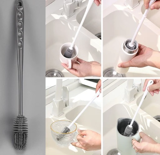 Silikon Uzun Saplı Kavanoz Yıkama Fırçası ürün görseli 1
