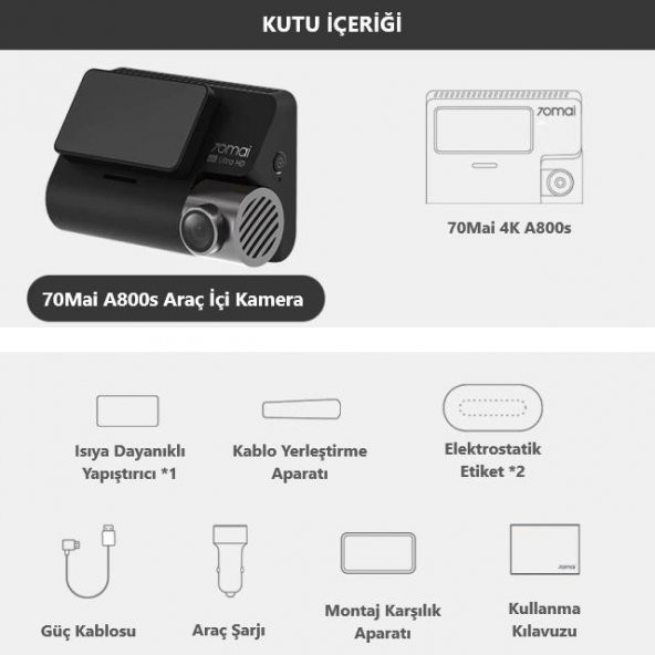 70Mai Dash Cam A800s Araç İçi Kamera - 8