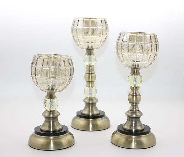 Cam 3'lü Şamdan ürün görseli