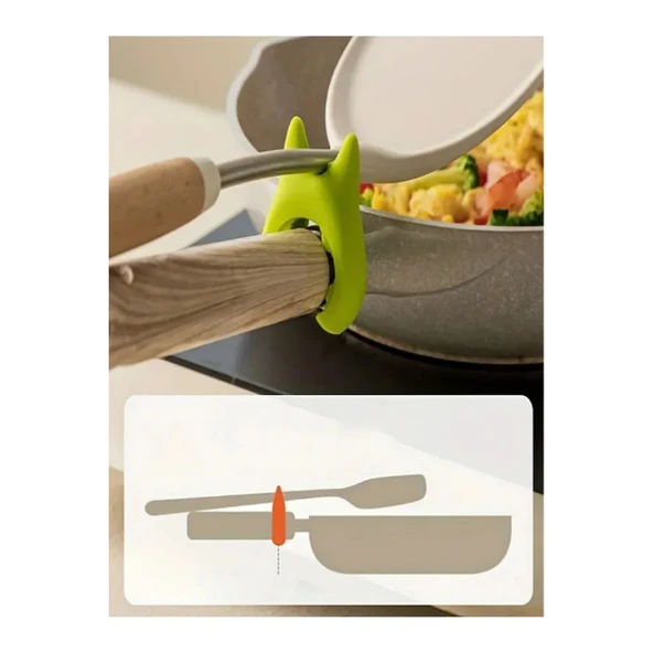 Silikon Tava Tencere Kaşık Tutucu - Resim 2