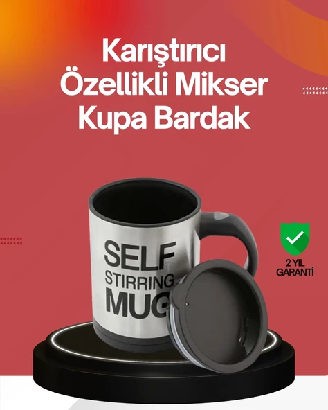 Kendi Kendini Karıştıran Termos Kupa | Güçlü Motor ve Çift Katmanlı Isı Koruma ürün görseli 1