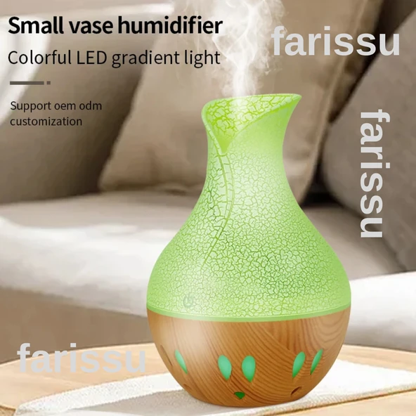 Gold Kama Vazo Tasarımlı Ultrasonik Hava Nemlendirici ve LED Difüzör