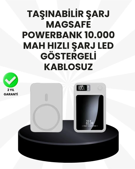 5000mAh / 10000mAh Kapasiteli Manyetik USB-C ve Kablosuz Powerbank ürün görseli