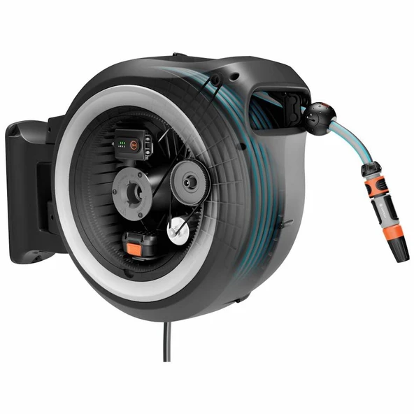 Gardena 18647-55 Akülü Duvara Monte Hortum Kutusu Powerroll XXl Seti 40 M - Resim 3