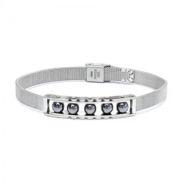 Hematit Taşı Ve Paslanmaz Çelik Bileklik 31832B23D5 ürün görseli 1