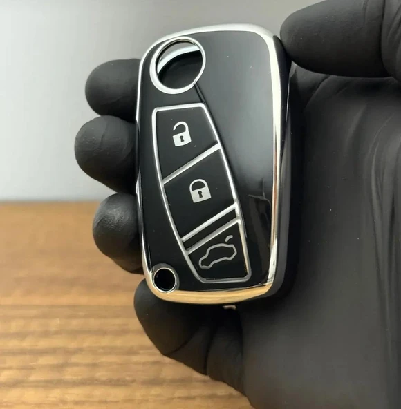 Fiat Fiorino Iveco Ducato Doblo Linea Punto Stilo Anahtar Kılıfı 2.Resime Bakınız Siyah/Gümüş ürün görseli