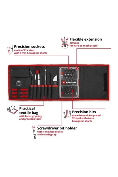 Einhell 84 Parça Hassas Bits Set 49115050 - Resim 3