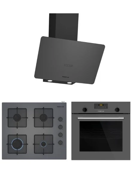 Profilo Gri Cam Ankastre Set (FRMA234G - DVK6J479 - OE36P9P10D) ürün görseli