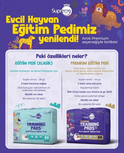 Supreme Dog Premium Evcil Hayvan Eğitim Pedi 30'lu - Resim 2
