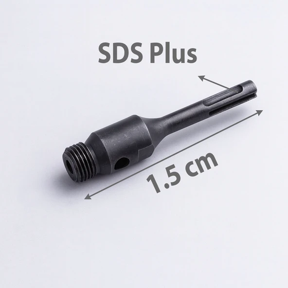 SDS Plus Punç Adaptörü Buat Açma Uyumlu Dayanıklı Metal Matkap Adaptörü Delme ve Kesme Aparatı - Resim 2