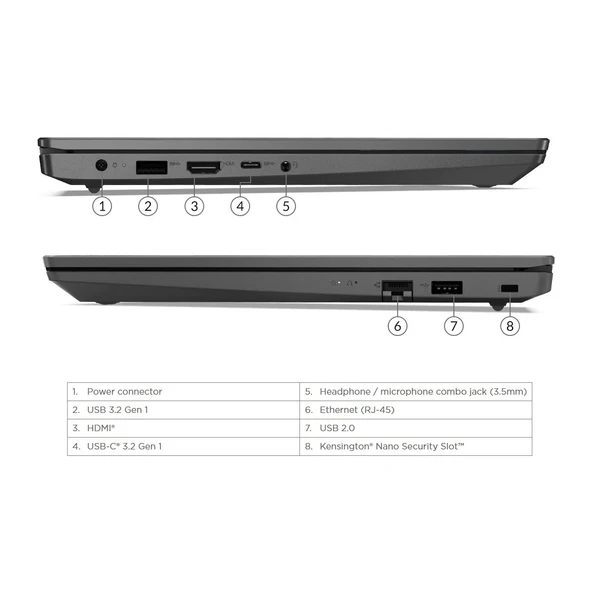 V15 G4 ABP Amd Ryzen 7 7730U 16 GB 512 GB SSD 15,6" FHD Freedos Taşınabilir Bilgisayar 82YY0012TR+165 - Resim 6