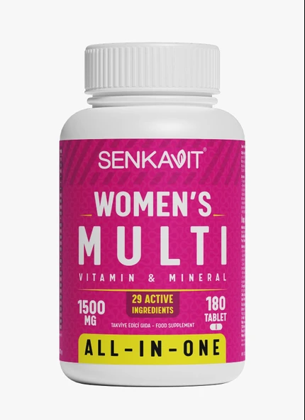 Senkavit Women's (Kadın) Multivitamin Ve Multimineral İçeren 180 Tablet - 1