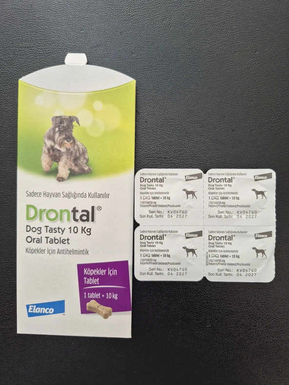 Elanco (Bayer) Drontal 10 Kg Köpekler için 4 Tablet - 1