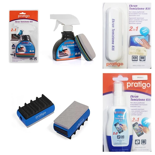 Özel Ekran Temizleme Kiti Lcd Tv Pc Laptop Cep telefonu Klavye 4 lü set ürün görseli 1