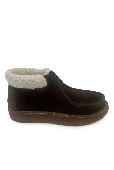 Nira Hakiki Deri 6 Cm Boy Uzatan Kadın Bot - Kahve - 1