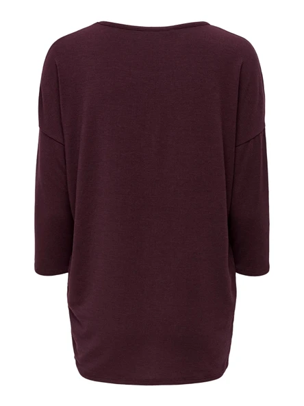 Only 15157920 Genis Yaka Dirsek Kol Kadın Body - Bordo - 6
