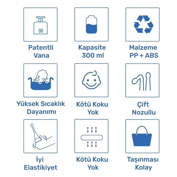 Waterpulse YT-300 Profesyonel Burun Temizleme Taşınabilir Nazal Bakım Burun Duşu Mavi - 7