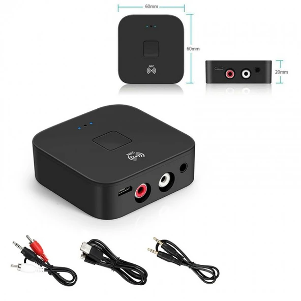 NFC Bluetooth V5.0 kablosuz ses alıcı Adaptör stereo rca bluetooth alıcı - Resim 5