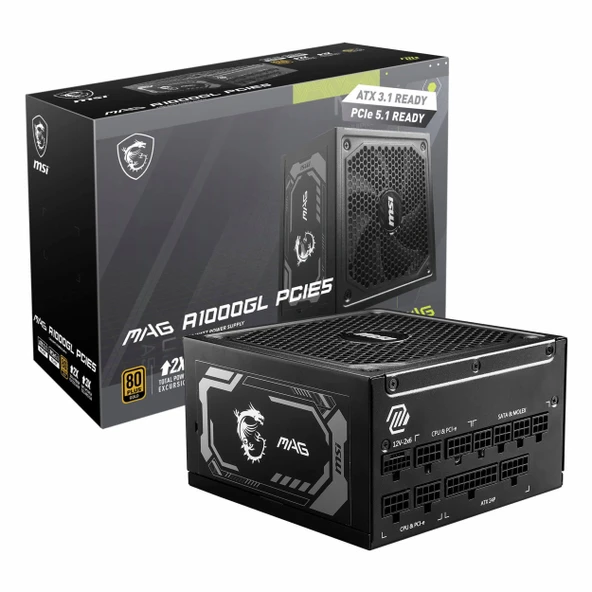 MSI MAG A1000GL PCIE5 1000W 80+ Altın Modüler Güç Kaynağı ürün görseli 1