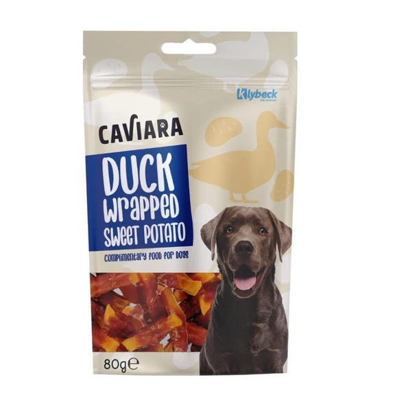 Caviara Ördek Eti Sarılı Tatlı Patates Dilimleri Köpek Ödülü 80 Gr ürün görseli 1