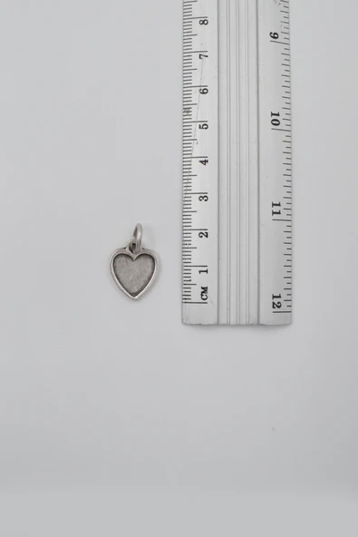 Minimalist Kalp Siyah Deri İp Kolye - Antik Gümüş Kaplama - Kadın Erkek - 60 cm - Resim 4