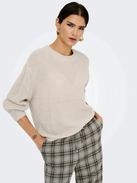 Only 15361110 0 Yaka Kadin Triko - Bej - Resim 2