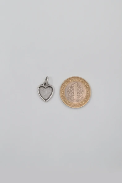 Minimalist Kalp Siyah Deri İp Kolye - Antik Gümüş Kaplama - Kadın Erkek - 60 cm - Resim 5