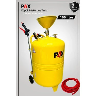 PAX 100 Litre Köpük Tankı Köpük Püskürtme 10 Metre Hortum Tabancalı - 1