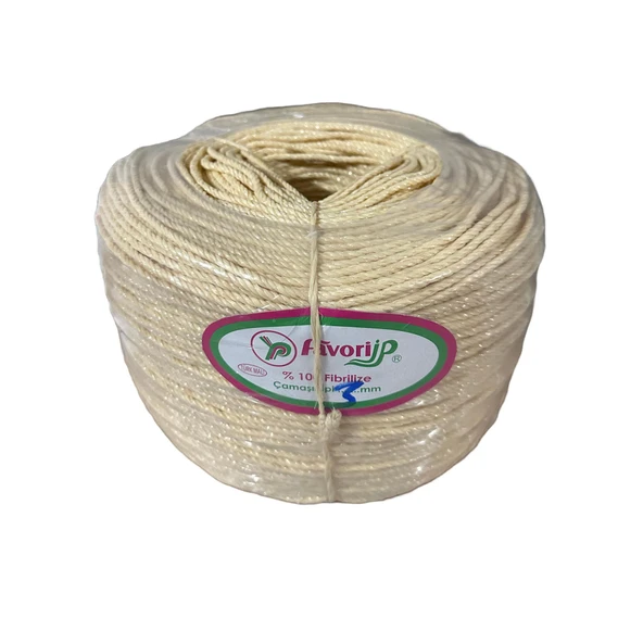 Favori İp Halat FH03 PP Naylon Burgulu Örgü Çamaşır İpi - Krem - 100 Metre - 1 Adet ürün görseli 1