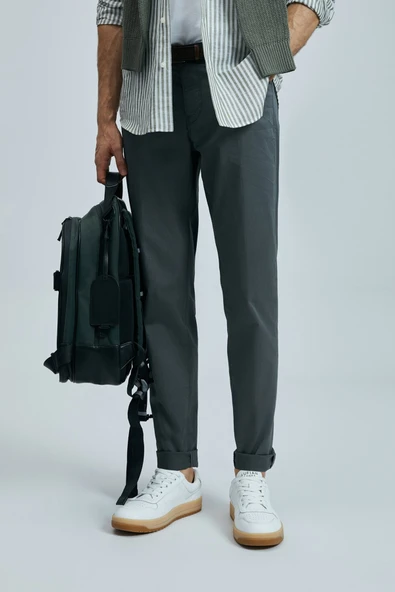 Helt Spor 5 Cep Erkek Pantolon Slim Fit Koyu Yeşil - Resim 4